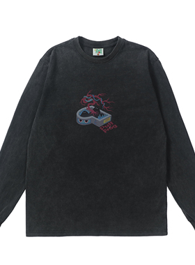 PuffFrog x Mulk LS Tee 木凌插画联名水洗做旧长袖T恤