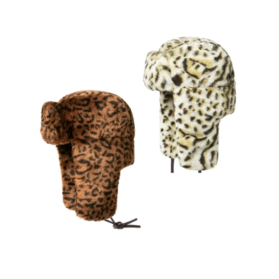 Kangol豹纹保暖护耳帽雷锋帽