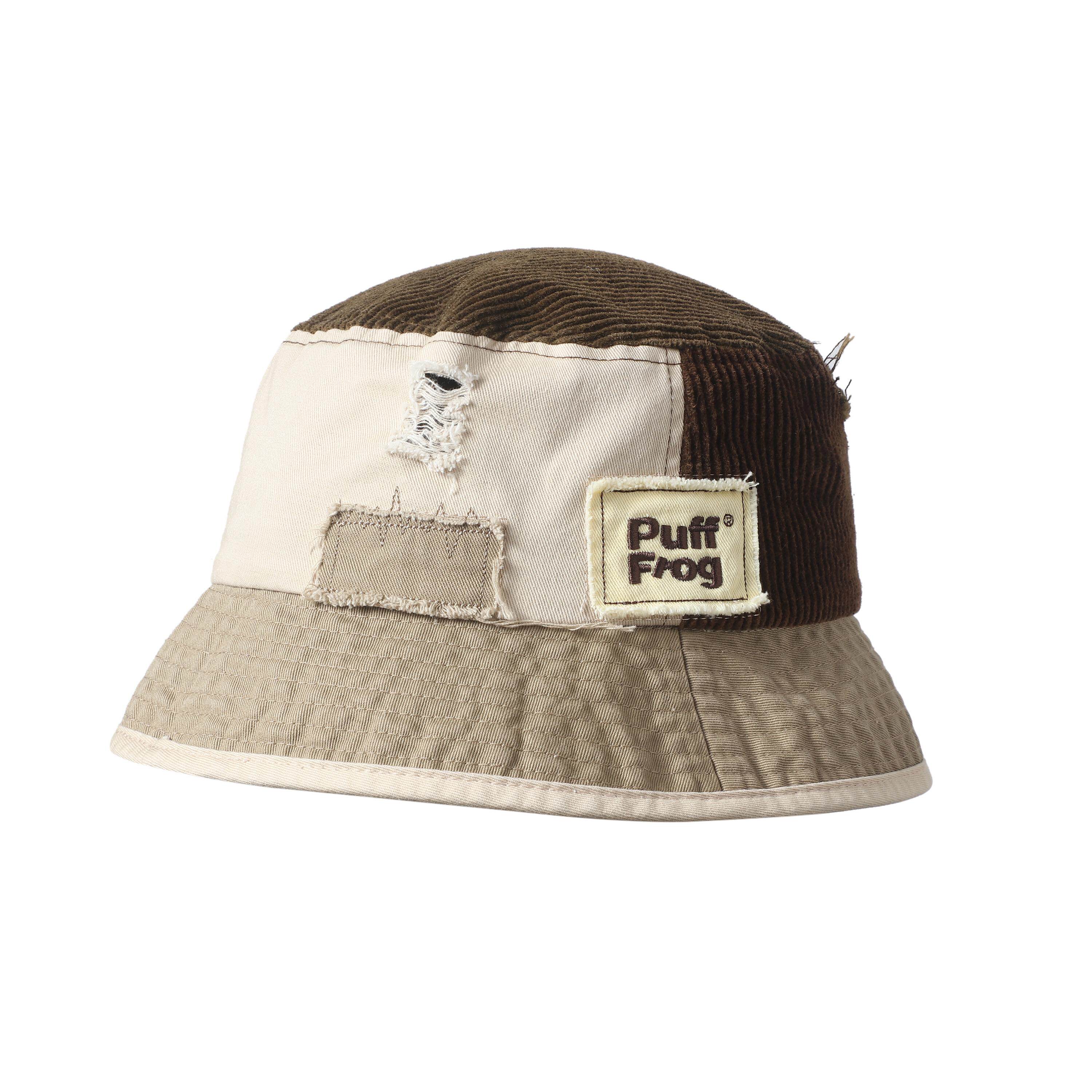 PuffFrog Colorblock Bucket Hat 灯芯绒帆布拼接渔夫帽