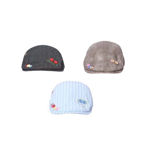 PuffFrog贝雷帽男女牛仔纽扣