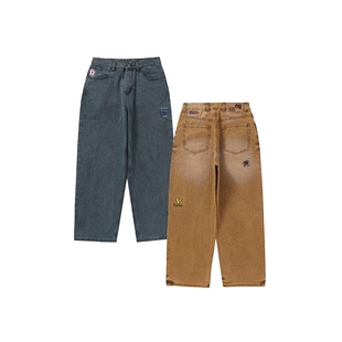 Pants泡芙蛙秋冬水洗猫须牛仔棉布长裤 Denim Washed PuffFrog