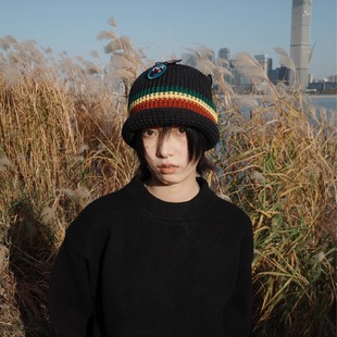 Beanie Rolled 徽章卷边冷帽保暖针织毛线帽 Badge PuffFrog