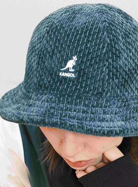Kangol Velour Casual袋鼠新款混纺丝绒面无扣圆顶渔夫帽男女帽子