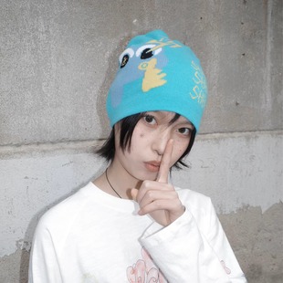 Beanie Quiet 泡芙蛙趣味图案针织帽冷帽 PuffFrog
