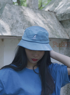 Kangol Liquid Mercury Bucket袋鼠新款丝绸质感帆布平顶渔夫帽子