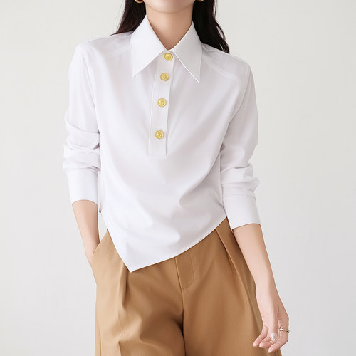 春夏新款竹纤维免烫通勤女衬衫