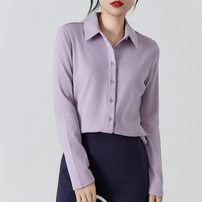 双面德绒长袖上衣保暖POLO领内搭