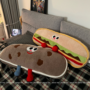 可爱汉堡长条抱枕床上睡觉侧睡夹腿神器大抱枕靠垫枕头男女生专用