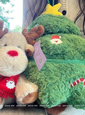 创意圣诞树玩偶毛绒玩具麋鹿公仔抱枕女孩圣诞节礼物平安夜摆件萌
