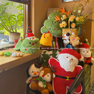 圣诞节可爱抱枕圣诞老人毛绒玩具玩偶沙发装饰摆设圣诞树雪人礼物