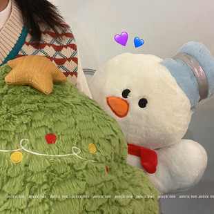 INS圣诞节日装饰毛绒玩偶抱枕圣诞树麋鹿公仔床上靠枕雪人礼物