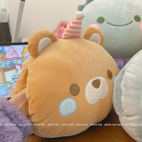 暖手捂网红可爱棕熊企鹅毛绒玩具睡觉抱枕恐龙公仔超软捂手送女生