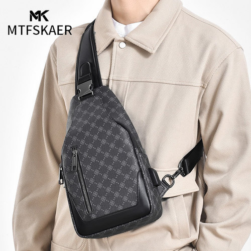 香港MTFSKAER新款男士真皮胸包