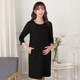 孕期黑色纯棉工装 孕妇连衣裙春秋装 宽松大码 职业装 孕妇裙 2026新款
