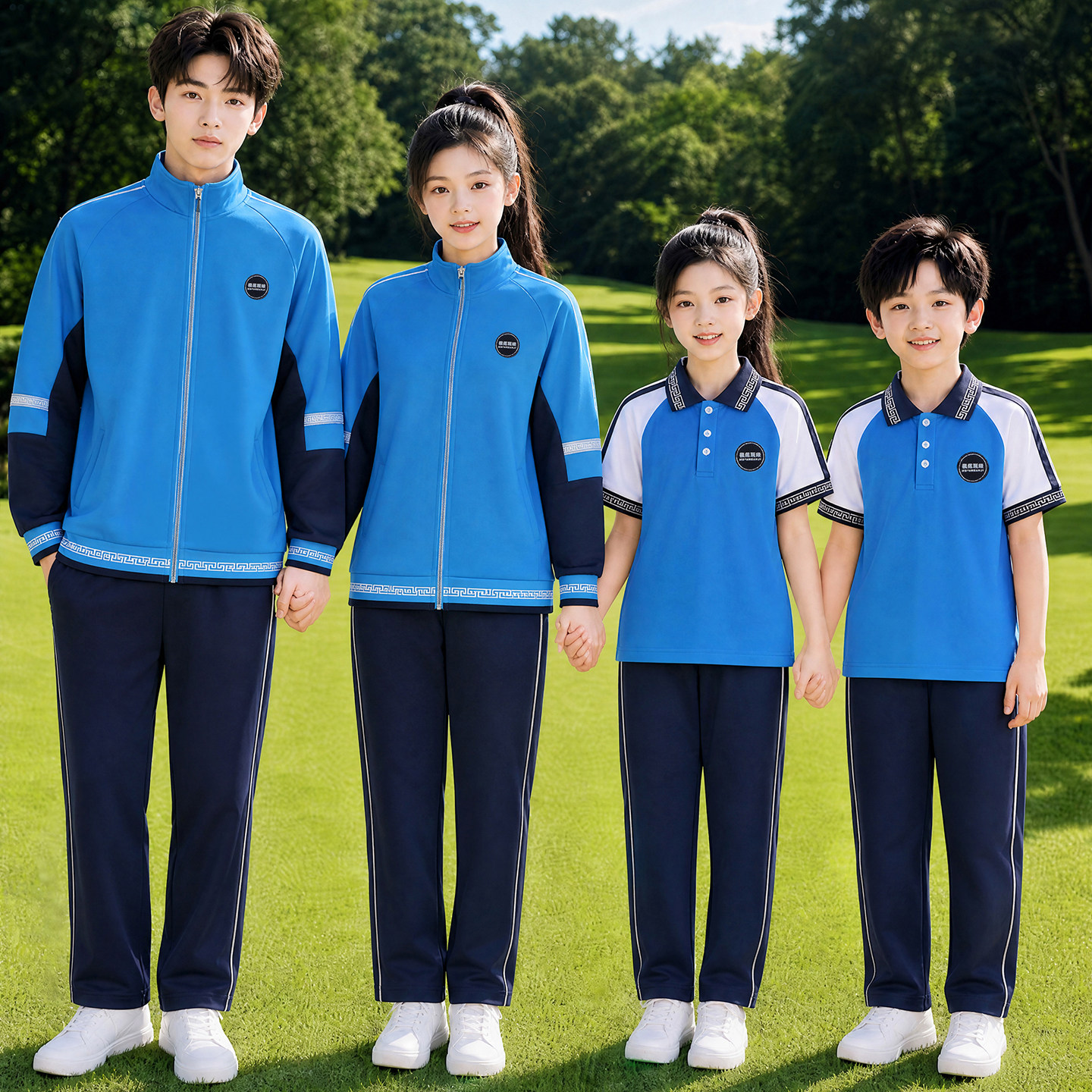 辽宁葫芦岛统一春秋校服高中学生班服浅蓝藏运动套装透气全国统一