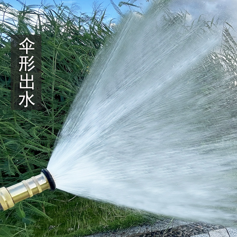 户外花园水枪高压洗车水柱直喷喷头家用水枪全铜带阀门增压冲的