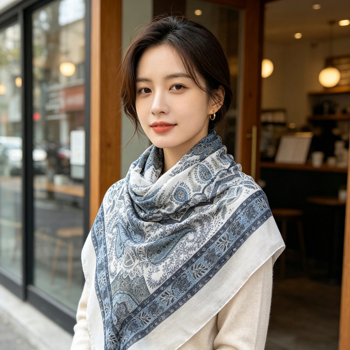 老钱风腰果西丽纱110大方巾桑蚕丝真丝优雅百搭防晒系脖披肩围巾