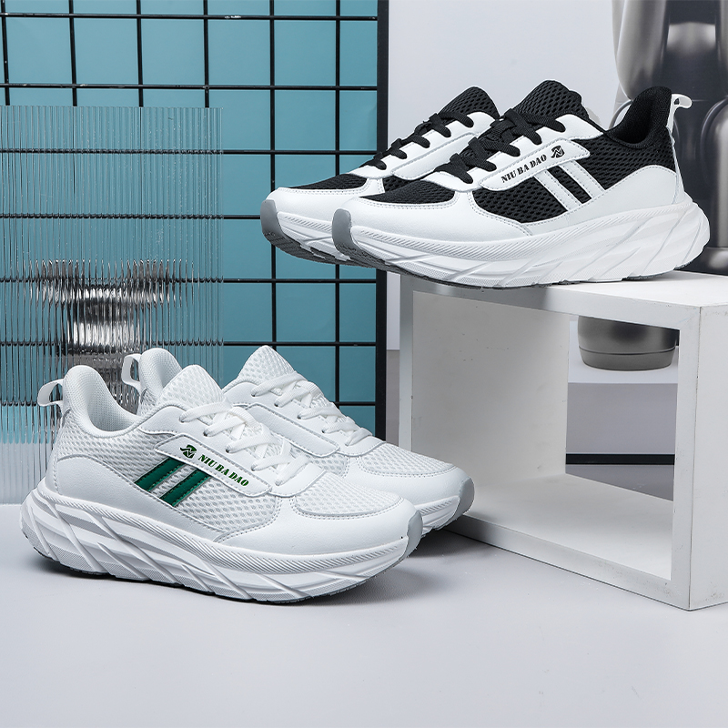 牛霸道新款秋冬超纤皮网布健身鞋男女跑步广场跳舞鞋运动鞋23608