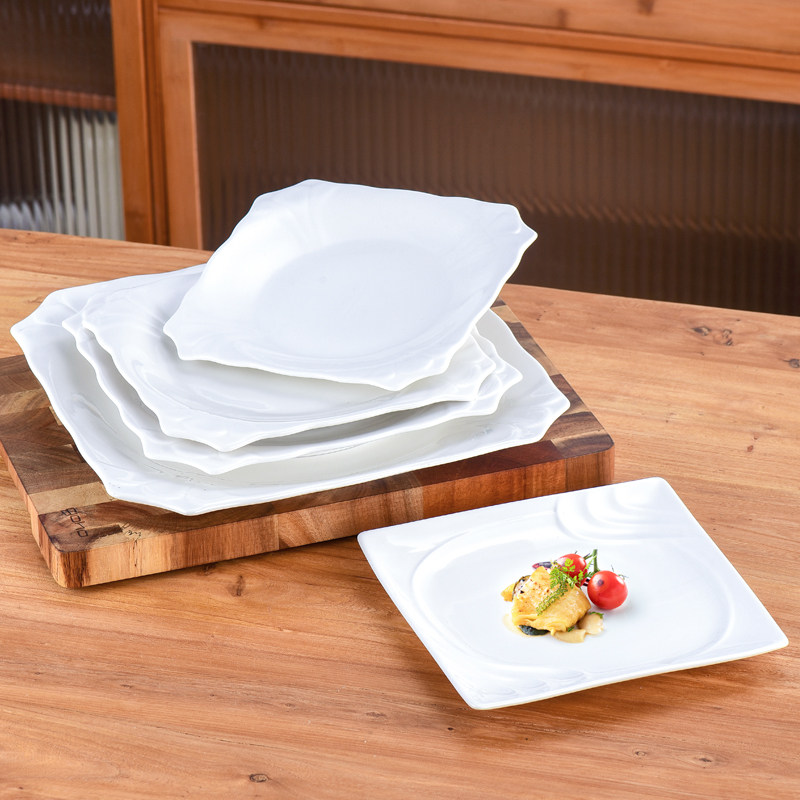 正方形陶瓷盘创意西餐餐盘酒店餐厅陶瓷牛排盘甜品糕点方形菜盘子,餐饮具,盘,淘宝优惠券,粉丝福利购,淘宝优惠卷