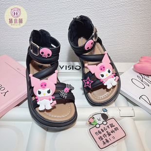 女童黑色凉鞋宝宝儿童中大童女款夏季夏天休闲鞋子2026年新款爆款