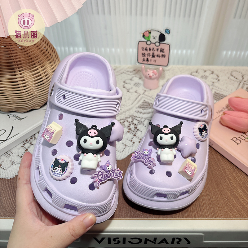 卡通女童夏季时尚洞洞鞋凉拖鞋