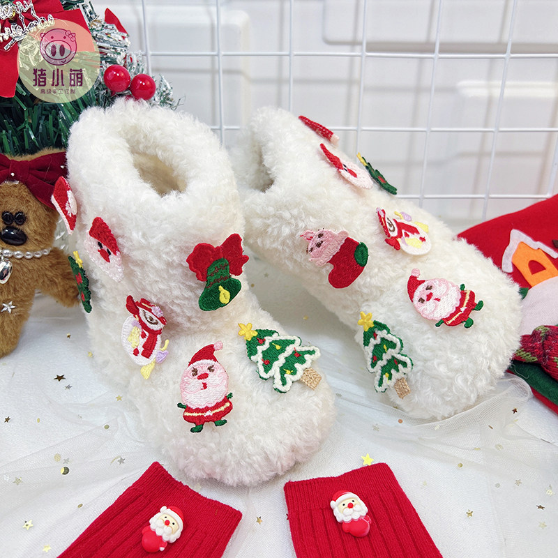 女童韩版雪地毛毛靴儿童宝宝加绒保暖棉鞋女宝宝短靴圣诞节氛围感,童鞋/婴儿鞋/亲子鞋,雪地靴,淘宝优惠券,粉丝福利购,淘宝优惠卷