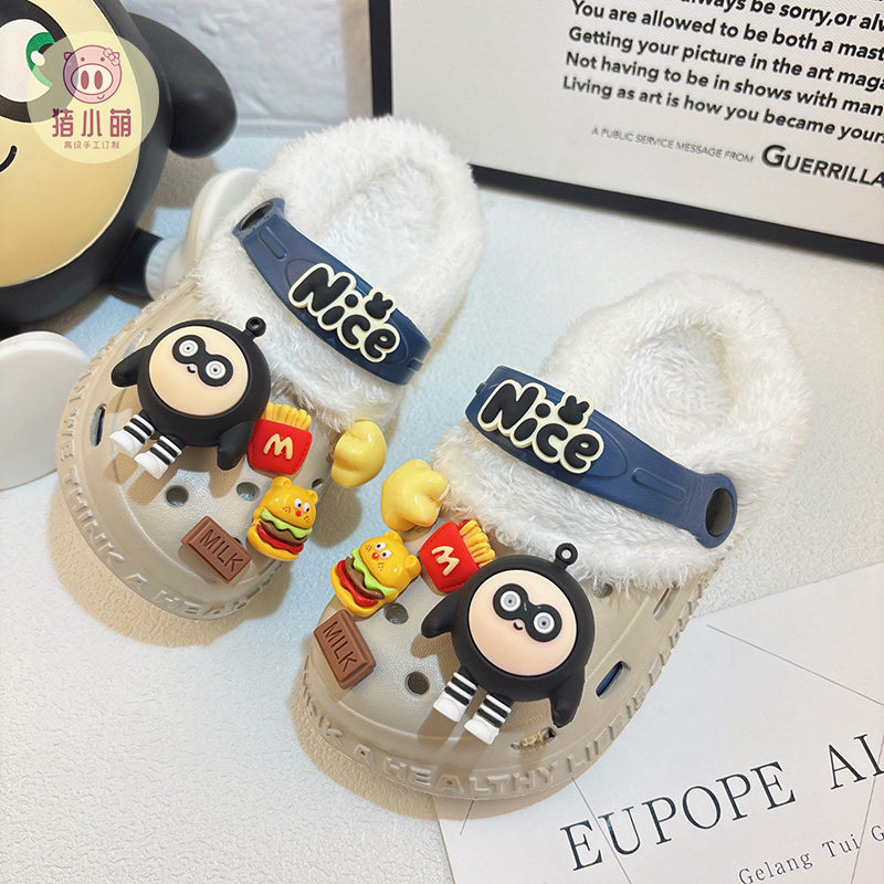 男童棉拖鞋2025新款冬季家居中大童加绒加厚儿童拖鞋女孩男孩毛毛