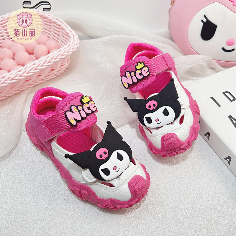 玫红包头凉鞋女童儿童海边鞋子外穿夏天夏款洋气2025年爆款韩式风