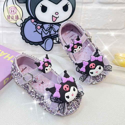 夏季女孩闪亮水钻酷洛米公主鞋