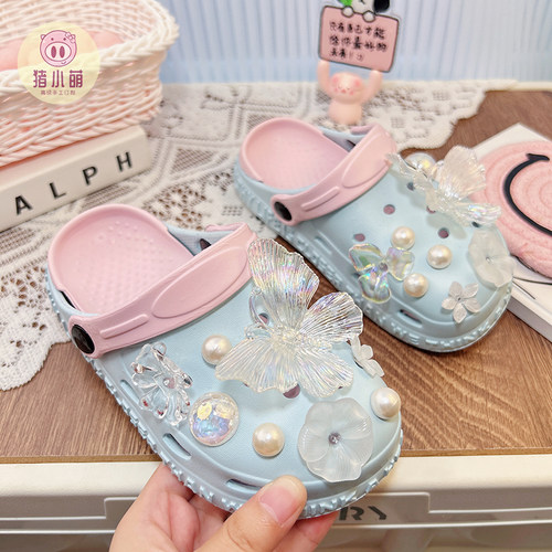 甜美女童夏季时尚百搭洞洞鞋弹软