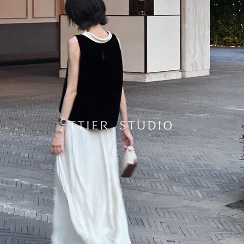 TTIER｜【星绫柔奢】设计师款夏新款36桑蚕丝64醋酸半身裙MS338