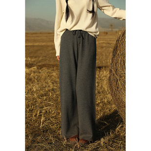 500 云栖橪72支精纺加密羊绒直筒裤 高克重重磅高货 精纺空气裤