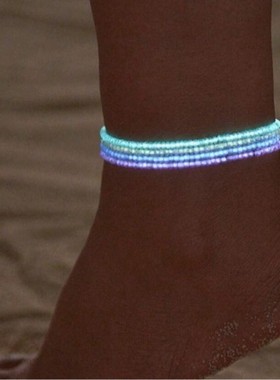 Luminous beading海边沙滩夜光清新串珠手链脚链时尚度假夏季饰品