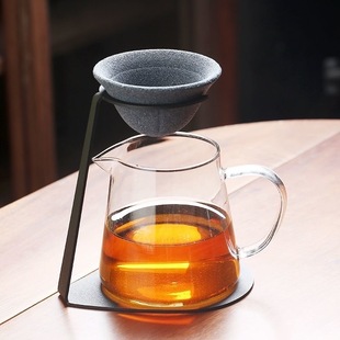 无孔茶漏组合直身公道杯450ML家用高端茶滤茶水分离创意支架泡茶