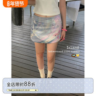 BETWEENAND 原创梦核海洋显瘦低腰百搭半身裙女夏季显瘦短裙裙子