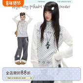 BETWEENAND「初雪时刻」冬季 高领燕麦白糯米绒软糯波点提花毛衣女