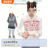 BETWEENAND「雪岛物语」冬日软糯糯费尔岛连帽打底上衣针织毛衣女