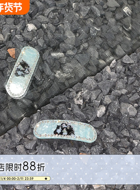 BETWEENAND 不吞独立自由猫猫宝石蓝头饰侧边发夹