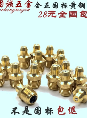国标纯铜黄油嘴油咀头牛油嘴油杯油枪注油咀直弯油嘴M6M8M10M12*1