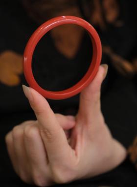 朱砂素手镯高含量正品