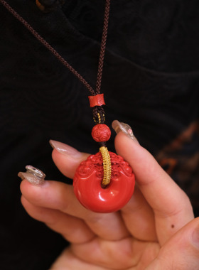 安之朱砂 貔貅平安扣吊坠男女高含量正品带证书 瑞兽项链招财