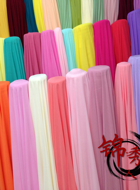 各色100D雪纺布料雪纺纱古装裙子服装布/面料/春夏雪纺/米 101色