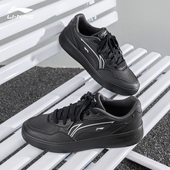 休闲鞋 李宁春季 酷帅黑色韩系学院风复古板鞋 小黑鞋 新款 穗岁V2男鞋