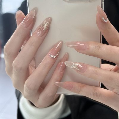 手工手作美甲穿戴甲中长款