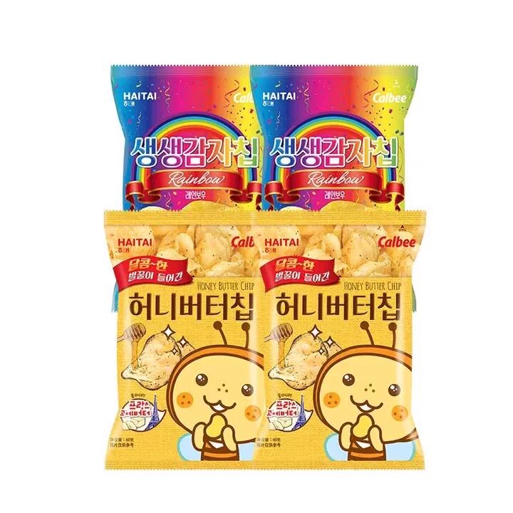 海太薯片4包卡乐比蜂蜜黄油奶酪彩虹黑松露韩国进口休闲零食小吃