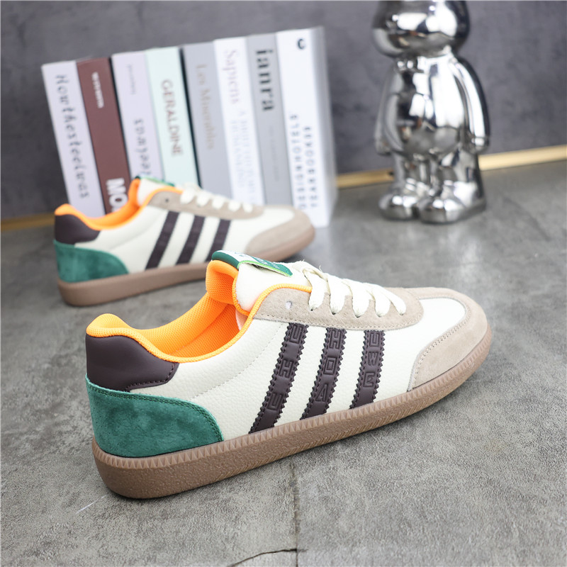 男士防臭拼色德训鞋真皮板鞋