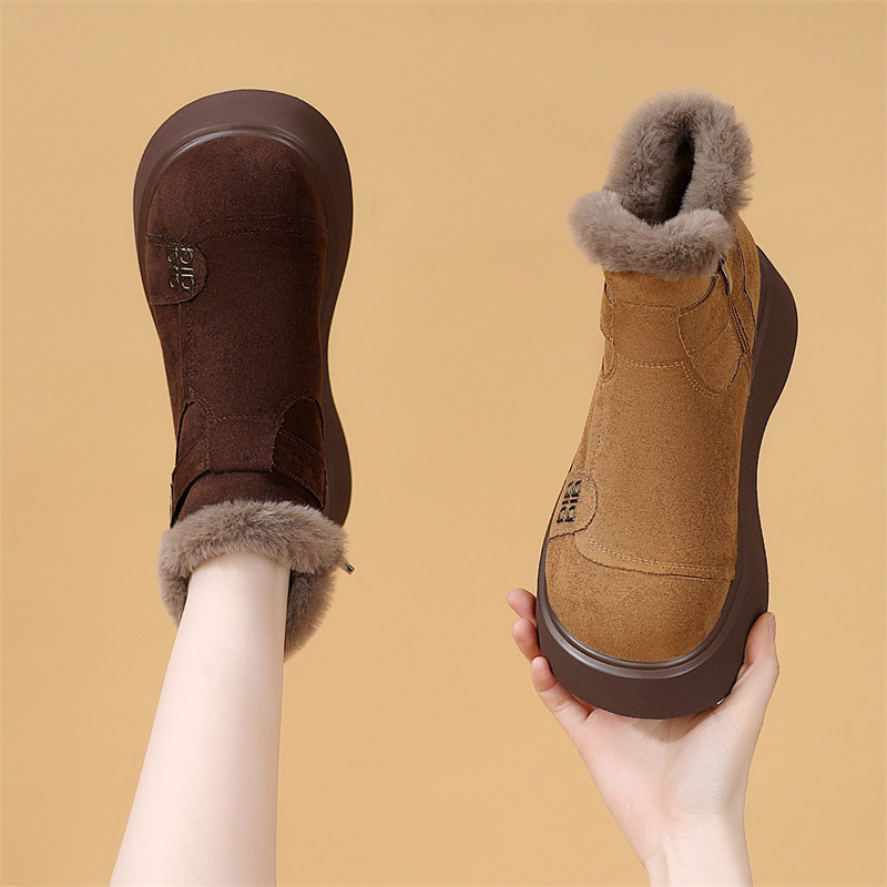 时尚厚底加绒勃肯短靴女2025冬季新款防寒保暖软底轻便棉靴大码41,女鞋,时尚雪地靴,淘宝优惠券,粉丝福利购,淘宝优惠卷