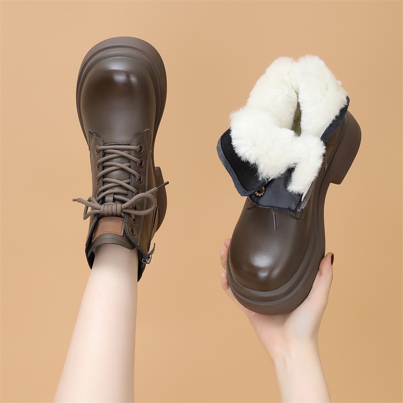 2025冬季新款厚底加绒加厚雪地靴