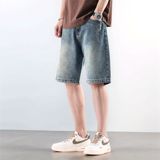 2025潮流男士夏季美式高街宽松复古水洗牛仔裤子A155-HC213-TP51，男装牛仔裤，电商A155-1