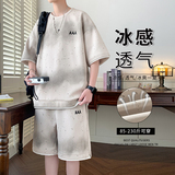 夏季套装男士潮流宽松短袖t恤短裤休闲运动潮牌A155-WDTZ201-TP55，男装牛仔裤，电商A155-1